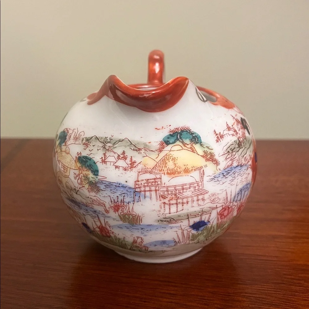 Antique Vintage Asian Made in Japan Geisha Girl Hand-Painted Creamer Pitcher
